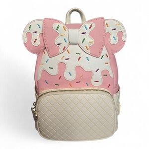 Loungefly Disney Minnie Mouse Strawberry Ice Cream Sundae Mini Backpack NWT